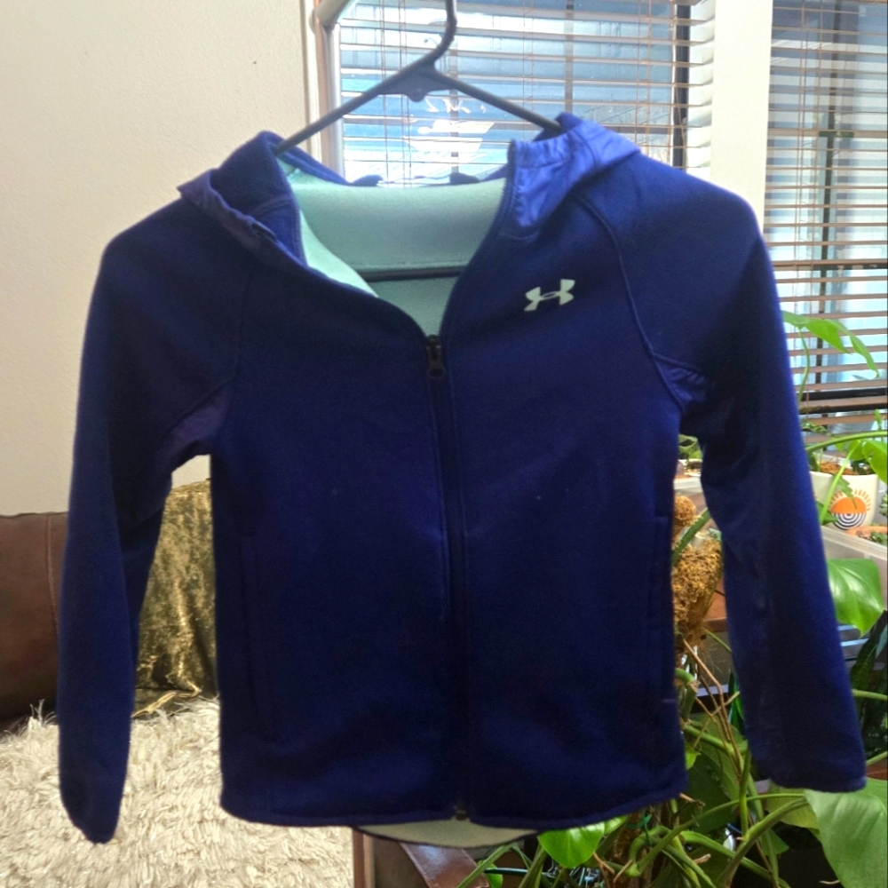 🖤5/$25🐝 Under Armour Kids XS Insulated Thermal Jacket Waterproof w/ Hood EUC